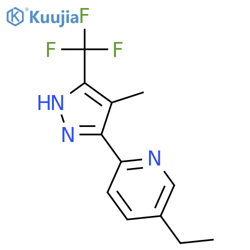 Pyridine, 5-ethyl-2-[4-methyl-5-(trifluoromethyl)-1H-pyrazol-3-yl]- structure