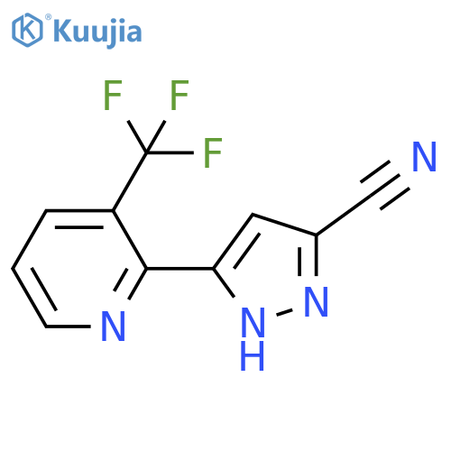 1H-Pyrazole-3-carbonitrile, 5-[3-(trifluoromethyl)-2-pyridinyl]- structure