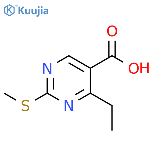5-Pyrimidinecarboxylic acid, 4-ethyl-2-(methylthio)- structure