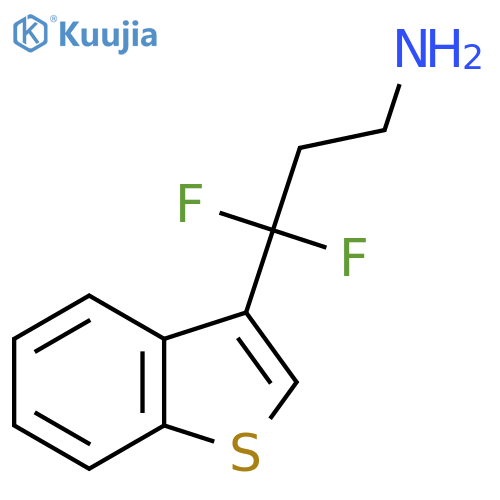 3-(1-benzothiophen-3-yl)-3,3-difluoropropan-1-amine structure