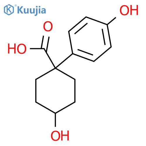 4-hydroxy-1-(4-hydroxyphenyl)cyclohexane-1-carboxylic acid structure