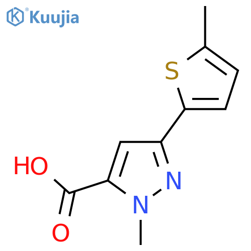 1-methyl-3-(5-methylthiophen-2-yl)-1H-pyrazole-5-carboxylic acid structure