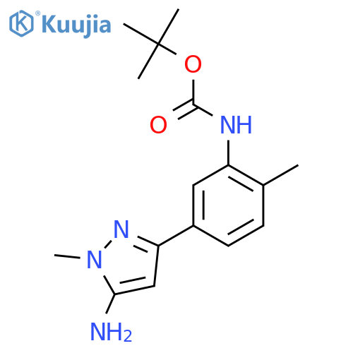 tert-butyl N-5-(5-amino-1-methyl-1H-pyrazol-3-yl)-2-methylphenylcarbamate structure