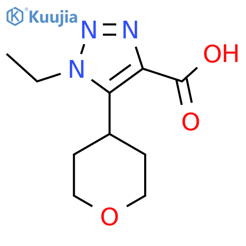 1-Ethyl-5-(oxan-4-yl)-1H-1,2,3-triazole-4-carboxylic acid structure