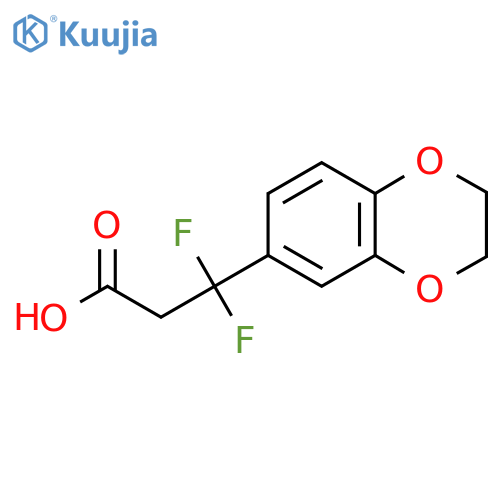 3-(2,3-dihydro-1,4-benzodioxin-6-yl)-3,3-difluoropropanoic acid structure