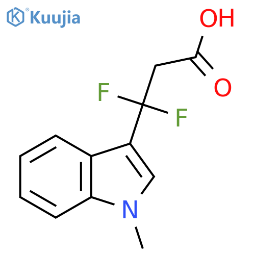 3,3-difluoro-3-(1-methyl-1H-indol-3-yl)propanoic acid structure