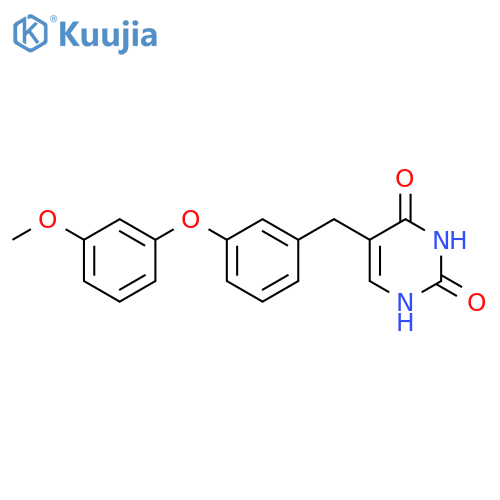 2,4(1H,3H)-Pyrimidinedione, 5-[[3-(3-methoxyphenoxy)phenyl]methyl]- structure