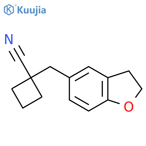 1-(2,3-dihydro-1-benzofuran-5-yl)methylcyclobutane-1-carbonitrile structure