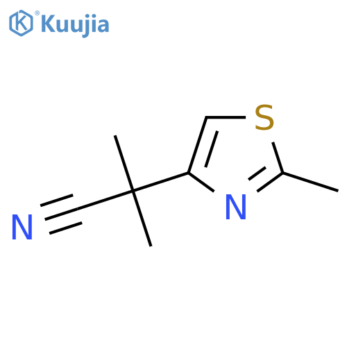 2-methyl-2-(2-methyl-1,3-thiazol-4-yl)propanenitrile structure