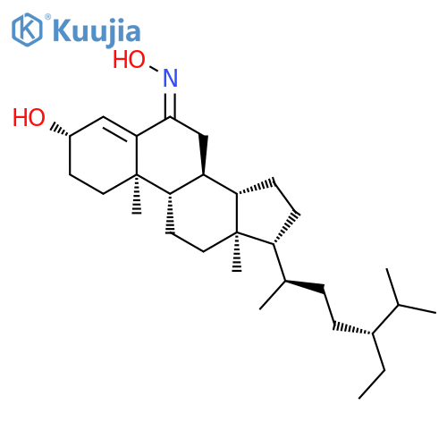 Stigmast-4-en-6-one, 3-hydroxy-, oxime, (3b,6E)- structure