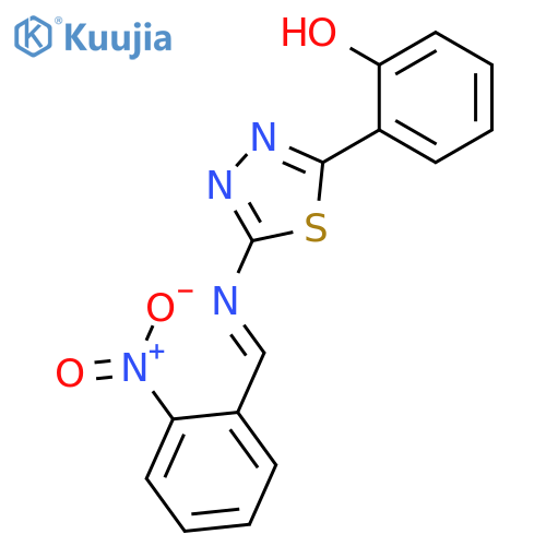 Phenol, 2-[5-[[(2-nitrophenyl)methylene]amino]-1,3,4-thiadiazol-2-yl]- structure