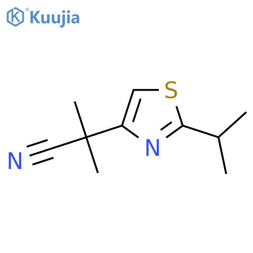 2-methyl-2-2-(propan-2-yl)-1,3-thiazol-4-ylpropanenitrile structure