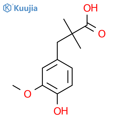 3-(4-hydroxy-3-methoxyphenyl)-2,2-dimethylpropanoic acid structure