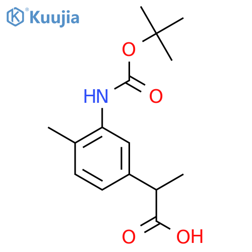 2-(3-{(tert-butoxy)carbonylamino}-4-methylphenyl)propanoic acid structure