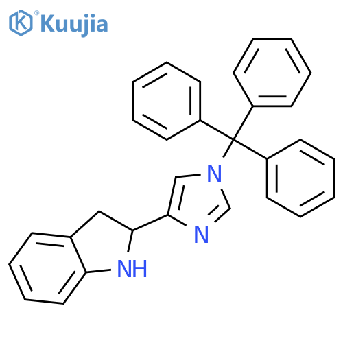 1H-Indole, 2,3-dihydro-2-[1-(triphenylmethyl)-1H-imidazol-4-yl]- structure
