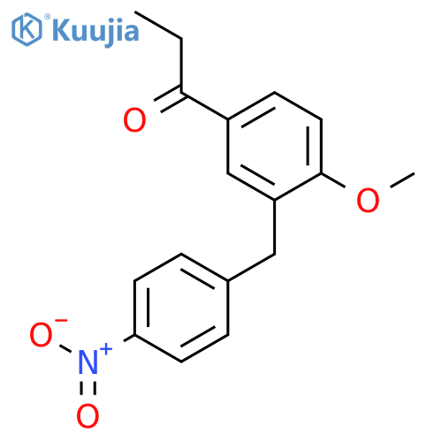 1-PROPANONE, 1-[4-METHOXY-3-[(4-NITROPHENYL)METHYL]PHENYL]- structure