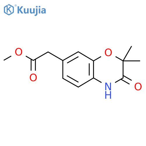 Methyl 2-(2,2-dimethyl-3-oxo-3,4-dihydro-2H-benzo[b][1,4]oxazin-7-yl)acetate structure