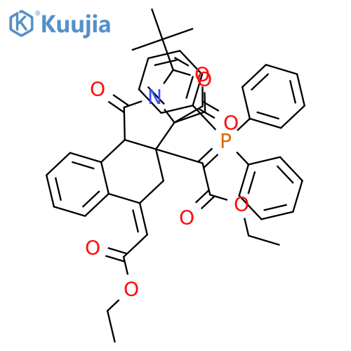 5H,9H-Benz[e]oxazolo[4,3-a]isoindole-6a(6H,7H)-acetic acid, 9-(1,1-dimethylethyl)-5-(2-ethoxy-2-oxoethylidene)-11,11a-dihydro-6b-(methoxycarbonyl)-11-oxo-α-(triphenylphosphoranylidene)-, ethyl ester, (6aR,6bS,9R,11aR)- structure