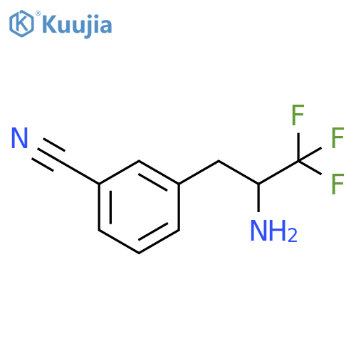 3-(2-amino-3,3,3-trifluoropropyl)benzonitrile structure