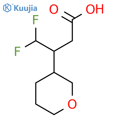 4,4-difluoro-3-(oxan-3-yl)butanoic acid structure