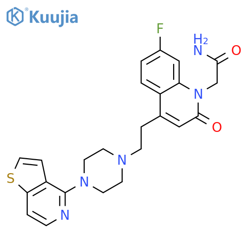 1(2H)-Quinolineacetamide,7-fluoro-2-oxo-4-[2-(4-thieno[3,2-c]pyridin-4-yl-1-piperazinyl)ethyl]- structure