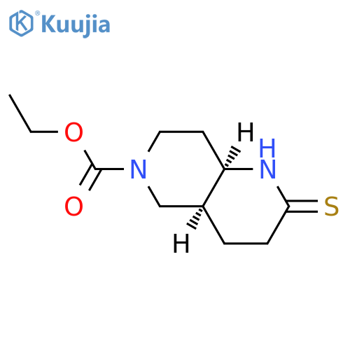 ethyl (4aS,8aR)-2-sulfanylidene-decahydro-1,6-naphthyridine-6-carboxylate structure