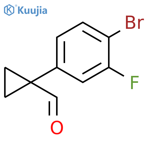 1-(4-bromo-3-fluorophenyl)cyclopropane-1-carbaldehyde structure