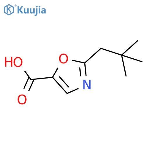 2-(2,2-dimethylpropyl)-1,3-oxazole-5-carboxylic acid structure