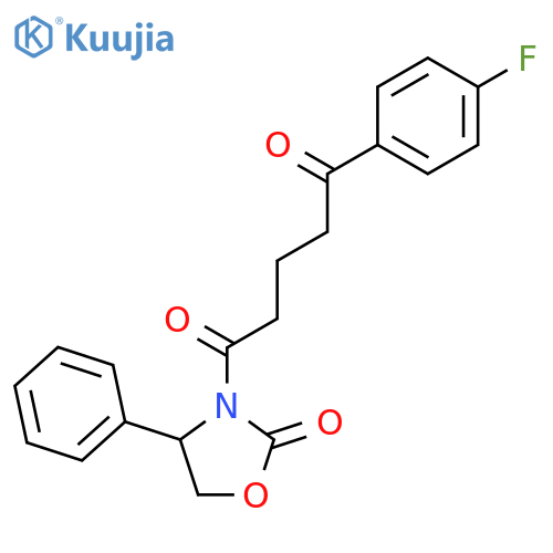 3-5-(1,5-Dioxo-5-(p-fluophenylpentyl-4(S)-phenyl-2-oxazolidinone structure