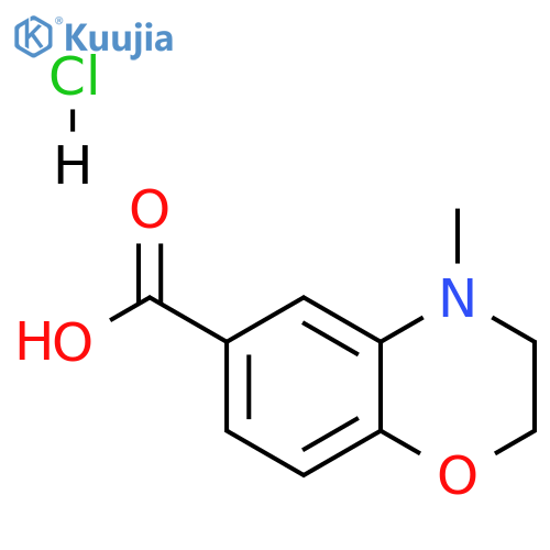 4-methyl-3,4-dihydro-2H-1,4-benzoxazine-6-carboxylic acid hydrochloride structure