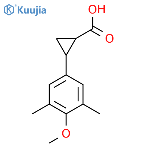 2-(4-methoxy-3,5-dimethylphenyl)cyclopropane-1-carboxylic acid structure