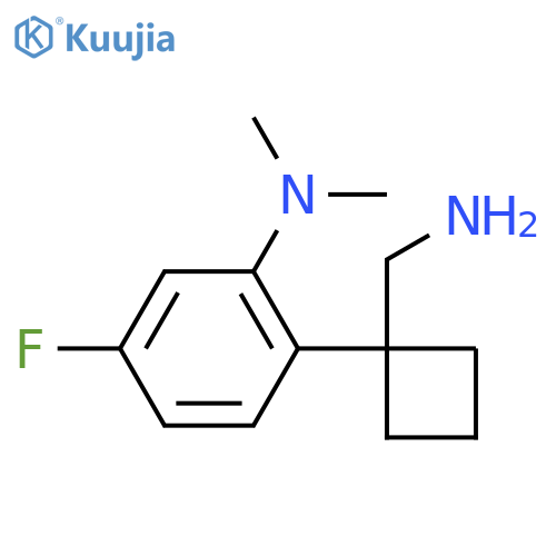2-1-(aminomethyl)cyclobutyl-5-fluoro-N,N-dimethylaniline structure