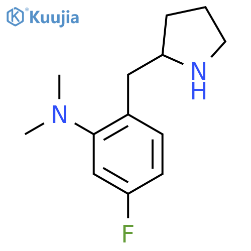 5-fluoro-N,N-dimethyl-2-(pyrrolidin-2-yl)methylaniline structure