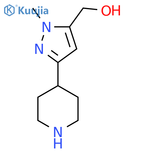 (1-methyl-3-(piperidin-4-yl)-1H-pyrazol-5-yl)methanol structure