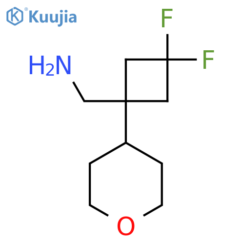 3,3-difluoro-1-(oxan-4-yl)cyclobutylmethanamine structure
