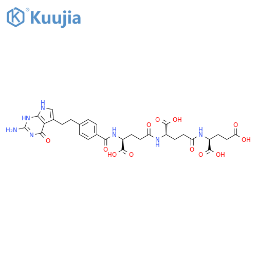 N-4-2-(2-Amino-4,7-dihydro-4-oxo-1H-pyrrolo2,3-dpyrimidin-5-yl)ethylbenzoyl-L-gamma-glutamyl-L-gamma-glutamyl-L-Glutamic acid pentasodium Salt (~90%) structure