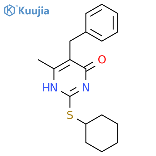 4(1H)-Pyrimidinone, 2-(cyclohexylthio)-6-methyl-5-(phenylmethyl)- structure