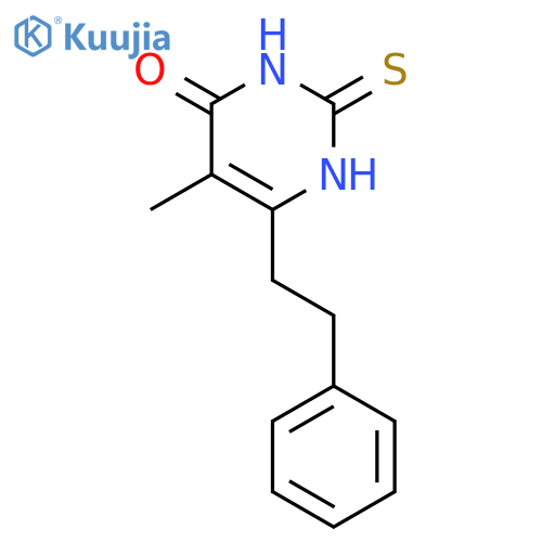 4(1H)-Pyrimidinone, 2,3-dihydro-5-methyl-6-(2-phenylethyl)-2-thioxo- structure