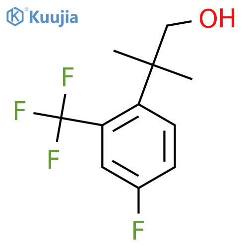 2-4-fluoro-2-(trifluoromethyl)phenyl-2-methylpropan-1-ol structure