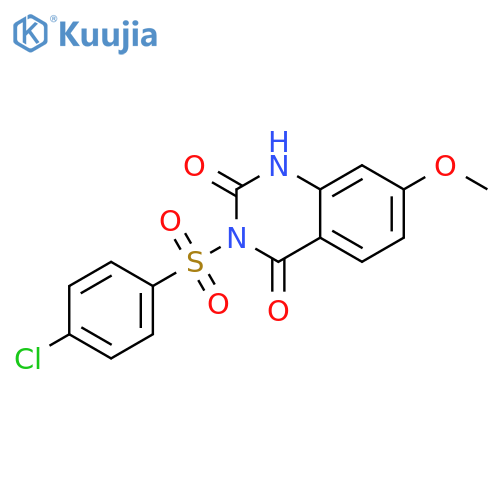 2,4(1H,3H)-Quinazolinedione, 3-[(4-chlorophenyl)sulfonyl]-7-methoxy- structure