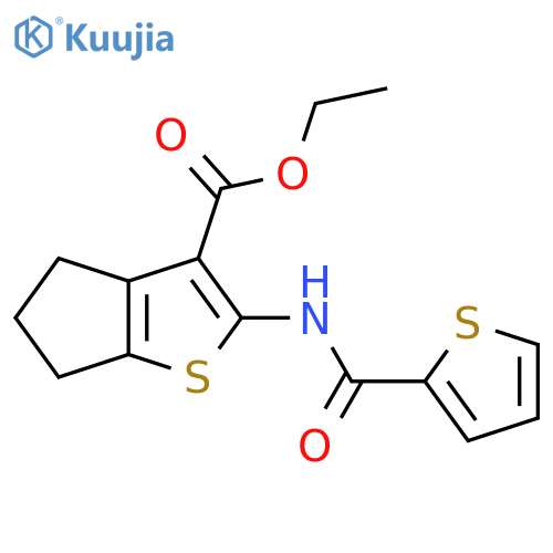 ethyl 2-(thiophene-2-amido)-4H,5H,6H-cyclopentabthiophene-3-carboxylate structure