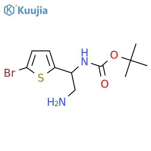tert-butyl N-2-amino-1-(5-bromothiophen-2-yl)ethylcarbamate structure