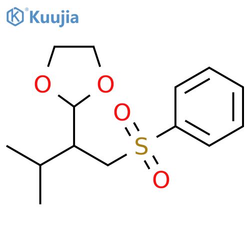 1,3-Dioxolane, 2-[2-methyl-1-[(phenylsulfonyl)methyl]propyl]- structure