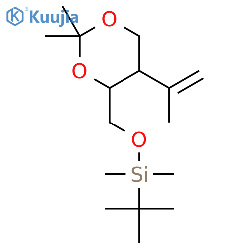 1,3-Dioxane, 4-[[[(1,1-dimethylethyl)dimethylsilyl]oxy]methyl]-2,2-dimethyl-5-(1-methylethenyl)-, (4S,5R)- structure