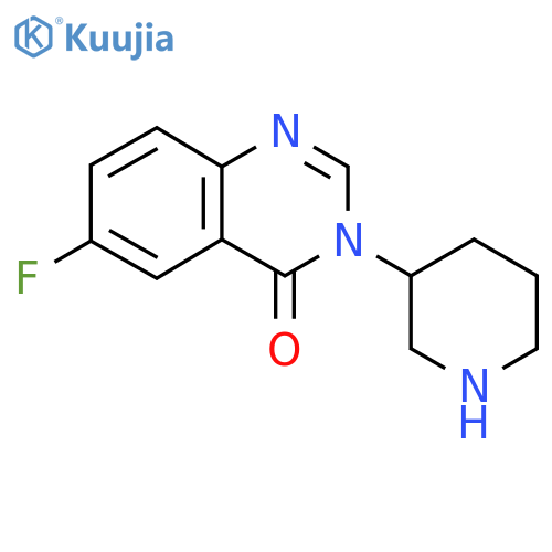 6-fluoro-3-(piperidin-3-yl)-3,4-dihydroquinazolin-4-one structure