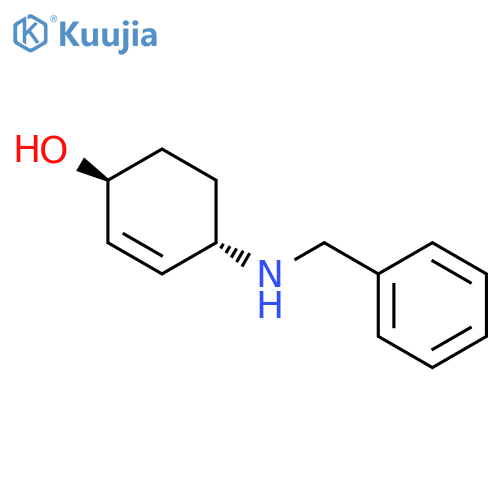 2-Cyclohexen-1-ol, 4-[(phenylmethyl)amino]-, (1S-trans)- structure