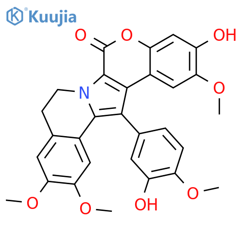 14-(3-hydroxy-4-methoxyphenyl)-3-hydroxy-2,11,12-trimethoxy-8,9-dihydro-6H-chromeno[4',3':4,5]pyrrolo[2,1-a]isoquinolin-6-one structure