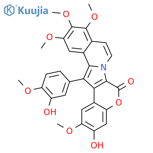 3-hydroxy-14-(3-hydroxy-4-methoxyphenyl)-2,10,11,12-tetramethoxy-6H-chromeno[4',3':4,5]pyrrolo[2,1-a]isoquinolin-6-one structure