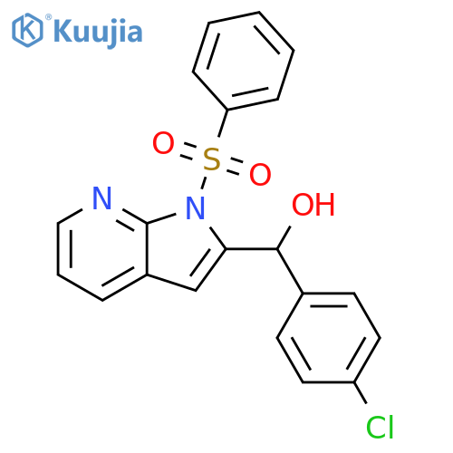 (4-Chlorophenyl)1-(phenylsulfonyl)-1H-pyrrolo2,3-bpyridin-2-ylmethanol structure