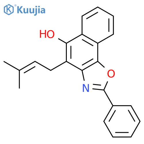 Naphth[2,1-d]oxazol-5-ol, 4-(3-methyl-2-butenyl)-2-phenyl- structure